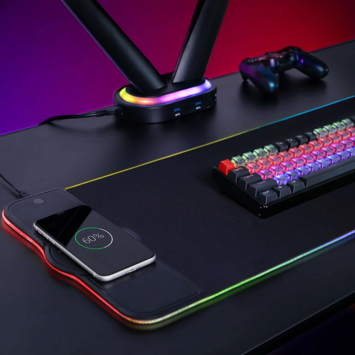 RGB Gaming Mouse Pad,Wireless Charging Mouse Pad