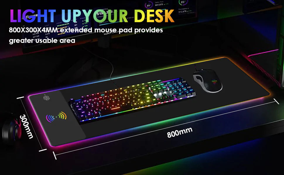 RGB Gaming Mouse Pad,Wireless Charging Mouse Pad