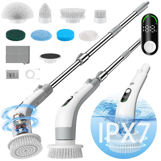 🚀Electric Spin Scrubber, Cordless Cleaning Brush Scrubber for Home, 400RPM/Mins-8 Replaceable Brush Heads